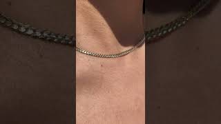 3mm Flat Curb Hawaii Rope Chains On Neck [upl. by Hyrup24]