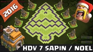 Clash Of Clans Village HDV 7 Forme Sapin  Noel  2016 nouvelle Maj  New Héro [upl. by Ailyt639]