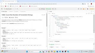 1684 Count the Number of Consistent Strings  Leetcode [upl. by Littman975]