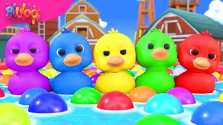 Five Little Ducks Song  Colorful Ducks  BluLoo Nursery Rhymes amp Kids Songs [upl. by Ennazor]