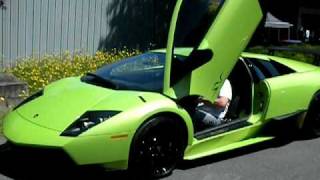 Lime Green Lamborghini Murcielago LP 6704 SuperVeloce SV starting up [upl. by Lambard]