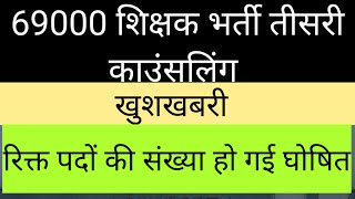 69000 शिक्षक भर्ती में रिक्त पदों की संख्या घोषित  69000 shikshak Bharti 3rd counselling [upl. by Hayifas375]