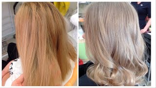 HOW to GET PERFECT ASH BLONDE HAIR FROM YELLOW   hair bleaching  ENG  cold blond  light brown [upl. by Omer198]