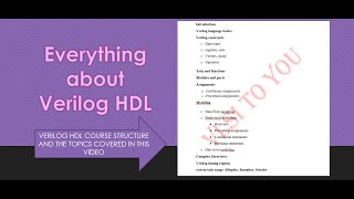 ALL ABOUT VERILOG HDL  COVERED ALL CONCEPTS IN VERILOG IN ONE GO  verilog vlsi undergraduates [upl. by Gilder]