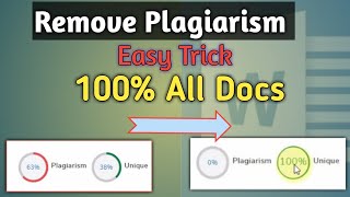 How to remove Plagiarism  Remove plagiarism with easy steps [upl. by Ettari]