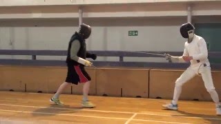 Foil Fencing Lesson Adam Blight amp Ayman 2 [upl. by Ruford]