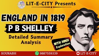 England in 1819 by Shelley A detailed Analysis In Hindi also [upl. by Bordiuk]