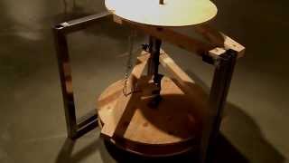 Treadle powered pottery wheel Steel and wood frame [upl. by Ramirolg]