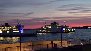 Two wightlink ferries crossing each other at sunset [upl. by Veriee719]