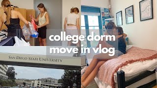 vlog college dorm move in san diego state university [upl. by Icart]