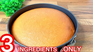 Easy Vanilla Sponge Cake Recipe  3 INGREDIENTS ONLY [upl. by Enia]