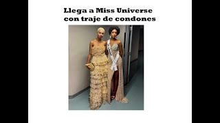 Directora de Miss Congo llega a Gala de Miss Universe con un traje hecho de C0D0N3S nuevos y usados👀 [upl. by Reywas574]