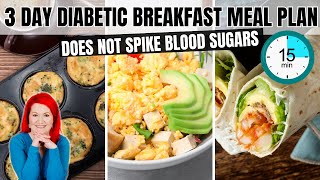 QUICK amp SIMPLE Diabetic Breakfast Ideas  3Day Breakfast Meal Plan For Diabetes In 15 Minutes [upl. by Heilman343]