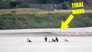 20ft Tide Surge Causes TIDAL BORE in Severn River England [upl. by Ellezaj945]