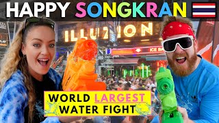 We Celebrate SONGKRAN FESTIVAL in PHUKET Bangla Road INSANE WATER FIGHT Patong Thailand [upl. by Etnomal]