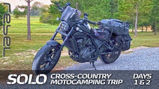 ROADTRIP Honda Rebel 1100  Solo CrossCountry Motocamping Trip  Days 1 amp 2 [upl. by Dnomra]