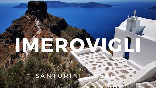 Imerovigli and Skaros rock  Santorini Greece ► Video guide 1 min  4K [upl. by Laban]