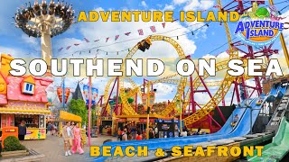 🇬🇧 Walking in Southend on Sea incl Adventure Island Southend Funfair Southend Beach [upl. by Akeryt]