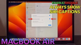 How to Enable or Disable Always Show Siri Captions on MACBOOK AIR [upl. by Nickerson]