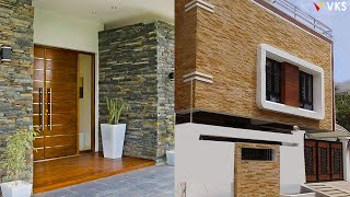 Modern House Front Wall Design  Home Elevation Stone Wall Cladding House Exterior Wall Tiles Decor [upl. by Andrews511]