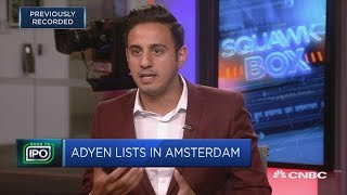 Adyen shares soar after Amsterdam IPO  Squawk Box Europe [upl. by Anaeco]