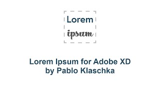 Lorem Ipsum for Adobe XD  Introduction [upl. by Olathe]