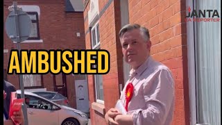 Labour MP Jonathan Ashworth confronted by constituents on Gaza Janta Ka Reporter reacts [upl. by Lyrret]