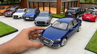 Parking Audi Cars 118 Scale Collection at Mini Garage  Real like Audi Diecast Model Cars [upl. by Adi]