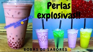 Bebidas de perlas explosivas 😋bobas de sabores😋aprende y emprende Ideales para el día del niño [upl. by Htebzile]