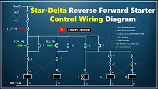 Reverse Forward Star Delta Control Wiring  स्टार डेल्टा रिवर्स फॉरवर्ड स्टार्टर कण्ट्रोल वायरिंग [upl. by Olinde]