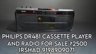 PHILIPS DR481 CASSETTE PLAYER AND RADIO 2 IN 1 FOR SALE ₹2500 WITH COURIER CHARGE  radio forsale [upl. by Flavius443]