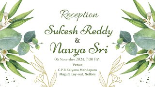 Reception Sukesh Reddy amp Navya Sri [upl. by Apul790]