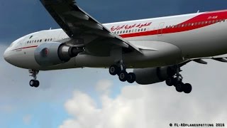 Air Algerie Airbus A330 Windy Landing at LondonHeathrow [upl. by Bonnice589]