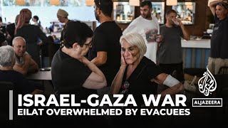 Eilat overwhelmed by evacuees from other parts of Israel [upl. by Ennaitsirhc847]