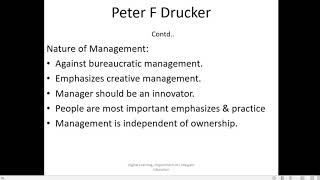 Principles of Management  Contributions to management by Peter F Drucker [upl. by Anidal404]