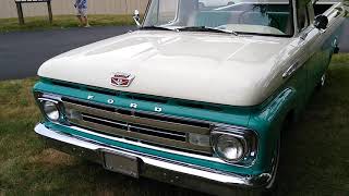 1962Ford F100 unibody pickup start idle walk around [upl. by Coh]