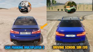 Car Parking Multiplayer 2 VS Driving School Sim Evo  Comparison Cars Sounds Maps amp More [upl. by Annaitsirk]