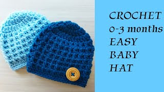 Easy Crochet Baby Beanie Pattern 03 Months  Perfect for Beginners  You Will Love This [upl. by Dow724]