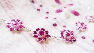 Crystal Flower Link Necklace Tutorial [upl. by Emanuela]