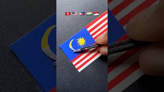 Can I get 1M likes for these flags 🇻🇳🇲🇾🇵🇭🇮🇳🇮🇩  art shorts [upl. by Terrijo530]