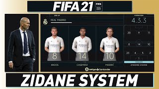 FIFA 21 CUSTOM TACTICS  ZIDANE REAL MADRID 433 SYSTEM [upl. by Uhej]