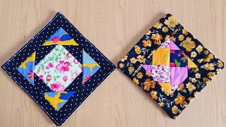 2 very easy patchwork potholder sewing Project [upl. by Inaoj]