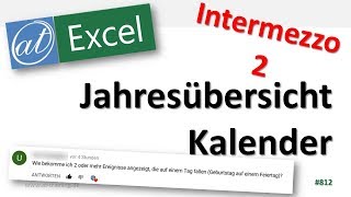 Jahresübersicht in Excel 2016 erstellen  Mehrere Einträge pro Zelle [upl. by Winer]