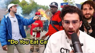 The Ohio Town Invaded by quotCatEatingquot Haitians  Hasanabi reacts to Tyler Oliveira ft Felix [upl. by Rostand817]