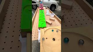 Transparent car  soothing continuous rotating wooden marble run③ marblerun [upl. by Arsuy]