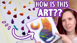 TURNING PAINT BLOBS INTO ART  Trying Abstract Art  Acrylic Painting [upl. by Jeroma150]