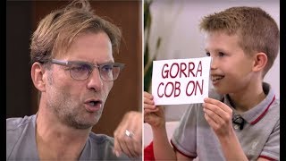 Jürgen Klopp learns scouse from a kid  BOSS THA [upl. by Meraree623]