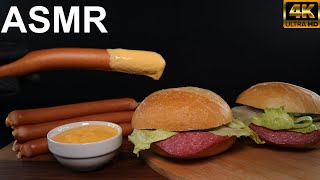 SANDWICH PEPPERONI CHEESE SAUSAGE MUKBANG ASMR [upl. by Neehar]