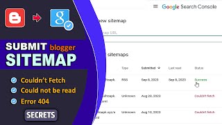 Blogger Sitemap  Couldnt Fetch  Could Not be Read  Sitemap Error 😭 Google Search Console [upl. by Ahsian213]