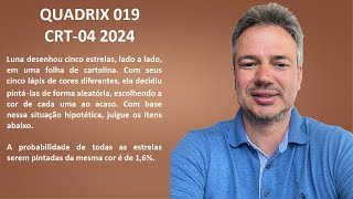 QUADRIX24Q019 – QUADRIX – CONCURSO CRT04 2024 – ANALISTA JURÍDICO – PRINCÍPIOS DE PROBABILIDADE [upl. by Ycrem410]